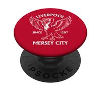 Lámina Blanca Grande de Liverpool Mersey City Desde 1207 con Forma de pájaro PopSockets PopGrip Adhesivo