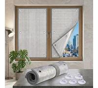 Lámina de Aluminio Doble Cara 8mm, Película Aislante Térmico Frío Calor para Ventanas Invierno y Verano, Lámina de Privacidad Reflectante Reutilizable para Baño y Dormitorio