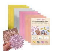 Lámina de aluminio en relieve, hojas de estampado de doble cara de 21 x 29,7 cm, material de manualidades para proyectos de bricolaje, manualidades, álbumes de recortes, escuela, aula, oficina