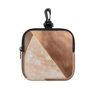 Lámina de Cobre y triángulos de mármol Oro Rosa.,Bolsa de Almacenamiento Cuadrada con Cremallera, Monedero de Neopreno, Carteras pequeñas, Monedero pequeño, Monedero