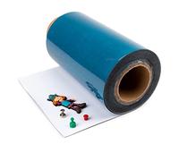 Lámina de color blanco Lámina de hierro autoadhesiva magnética, Ancho 250 mm, rollo Ware, para imanes.