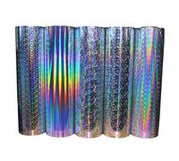 Lámina de holograma para plóter brillante, lámina decorativa adhesiva, vinilo, para decoración (diseño de puntos, 31,5 cm x 5 m)