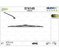 VALEO Silencio Escobilla - VM24 - Escobilla Limpiaparabrisas Convencional Duradera y Resistente para Todas las Estaciones 475mm - 1 Escobilla - 574149