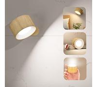Lámina de pared LED de Deyagoo, lámpara montada en la pared con puerto USB recargable de batería 3 temperatura de color y 3 nivel de brillo de 360 ° Bola magnética, luz inalámbrica para leer la
