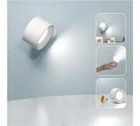 Lámina de pared LED de Deyagoo, lámpara montada en la pared con puerto USB recargable de batería 3 temperatura de color y 3 nivel de brillo 360 ° Bola magnética, luz de pared inalámbrica para leer el