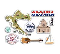 Lámina de pegatinas A5 - Pegatinas de vinilo de Croacia - Croacia Zagreb Landmark Holiday City Country Airport Map Flag Food Sticker #77530