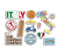 Lámina de pegatinas A5 - Pegatinas de vinilo de Italia - Italiana Roma Pisa Venecia Landmark Holiday City Country Airport Map Flag Food Sticker #77543