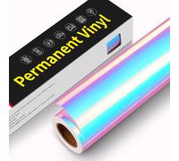 Lámina de vinilo autoadhesiva para plóter, 30,5 cm x 305 cm, resistente al agua, rollo de vinilo permanente para Cricut, Silhouette Cameo, pegatinas (blanco ópalo holográfico)