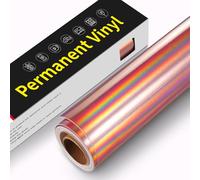 Lámina de vinilo autoadhesiva para plóter, 30,5 cm x 305 cm, resistente al agua, rollos de vinilo permanente para Cricut, Silhouette Cameo, pegatinas (holográfico oro rosa)