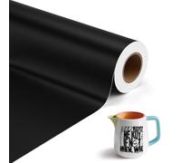 Lámina de vinilo autoadhesiva para plóter de 30,5 cm x 500 cm, lámina de vinilo negro mate, resistente al agua, autoadhesiva, lámina adhesiva permanente para coche, lámina para Cricut Silhouette Cameo