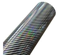 Lámina de vinilo con efecto fibra de carbono, Abrigo del vinilo de la fibra de carbono con tamaños múltiples multicolores autoadhesivos del lanzamiento del aire(Silver,50cm x 152cm)