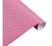 Lámina de vinilo con efecto fibra de carbono, Envoltura for automóvil de vinilo de fibra de carbono 3D Multicolor 152x(10-30) cm(Pink,152x20cm)
