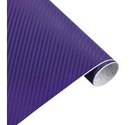 Lámina de vinilo con efecto fibra de carbono, Envoltura for automóvil de vinilo de fibra de carbono 3D Multicolor 152x(10-30) cm(Purple,152x10cm)