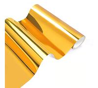 Lámina de vinilo holográfica cromada de Oro, brillante metálico adhesivo permanente Gold rollo 30,5 x 250cm, para manualidades, herramientas Silhouette Cameo Cricut (Oro)
