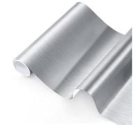 Lámina de vinilo holográfica cromada de Plata cepillado, 30,5 x 250 cm Cepillada metálico adhesivo permanente Silver rollo para manualidades, herramientas Silhouette Cameo Cricut