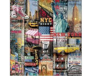 Lámina decorativa autoadhesiva vinílico New york (45 x 200 cm, Multicolor)