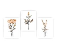 Lámina decorativa de pared con motivos botánicos nórdicos y flores silvestres póster minimalista para la decoración de la sala de estar o el dormitorio (40x60cm
