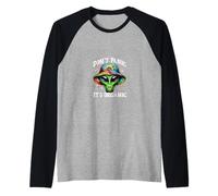 Lámina Divertida de Don't Panic It's Organic Alien UFO Camiseta Manga Raglan