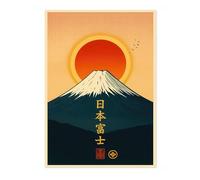 Lámina Grabado en Madera Anime Monte Fuji al Amanecer,Pintura en Lienzo Manga Viñeta,Impresiones Artísticas de Pared Estética Edo,Decor Mural Exposición Japonesa,Decor del Hogar Dormitorio,Sin Marco