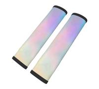 Lámina holográfica con textura de arcoíris muy hermosa, Almohadillas para cinturón de seguridad de coche, paquete de 2 almohadillas para arnés, funda multifuncional para cinturón de seguridad