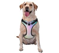 Lámina holográfica con Textura de arcoíris Muy Hermosa,Arnés para Mascotas, arnés Reflectante Ajustable para Perros,L