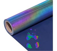 Lámina holográfica textil para plóter, 12 pouces x 6 pieds Vinyle thermocollant réfléchissant arc-en-ciel para camisetas camaleón holográfico HTV para Cricut y Silhouette Cameo(reflejos coloridos)