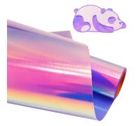 Lámina holográfica textil para plóter textil, 25,5 cm x 183 cm, lámina de vinilo flexible para plóter textil, lámina de transferencia para planchar para camisetas y tejidos (holo azul para plóter