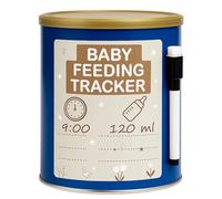 Lámina magnética Baby Feeding Tracker - Pizarra blanca para registrar hora y cantidad del biberón - Con rotulador borrable - Uso en bote de leche de fórmula o nevera.