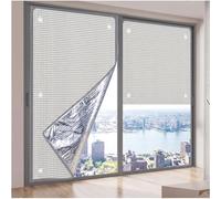 Lámina Opaca para Ventanas Protector Solar de Aluminio Reflectante Película de Aislamiento de Calor Panel Oscurecedor Privacidad Total con Ventosas para Dormitorio y Tragaluz(Gris,40cm x 105cm)