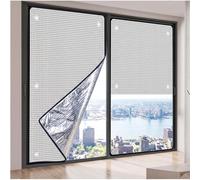Lámina Opaca para Ventanas Protector Solar de Aluminio Reflectante Película de Aislamiento de Calor Panel Oscurecedor Privacidad Total con Ventosas para Dormitorio y Tragaluz(Oscuro,80cm x 210cm)