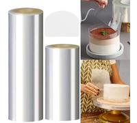 Lámina para Borde Tartas,Rollo Acetato Transparente,Rollo de Acetato,Acetato Repostería,para Hornear Pasteles,Rollos Pasteleria Transparente,Tiras Acetato Cinta (2 Roll（8cmx 5m+12cmx 5m))