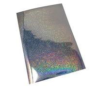 Lámina para manualidades DIN A4, autoadhesiva, lámina para plóter, lámina holográfica brillante, para manualidades (copos plateados, 1 hoja DIN A4)