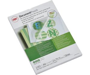 Lámina para plastificar brillante GBC, grosor de lámina 75 µm, UE 100 unid.