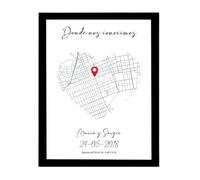 Lamina personalizada ideal para regalo mujer , pareja, novio, boda, impreso en papel fotográfico a todo color, incluye marco de madera,sorprende con un detalle único (Corazón, Marco Negro, 10x15)