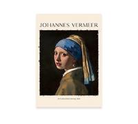 Lámina poster de Chica con un arete de perlas Cuadros decorativos para tu salón, dormitorio, hogar. Estampados de arte de pared. Impresiones de pared estética inspiradas en Johannes Vermeer A4