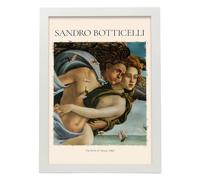 Lámina poster de El nacimiento de Venus Cuadros decorativos para tu salón, hogar. Estampados de arte de pared. Estampados de pared estéticos inspirados en Sandro Botticelli A3 con marcos blancos