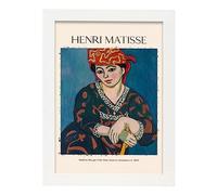 Lámina poster de Madras Rouge Cuadros decorativos para tu salón, dormitorio, hogar. Estampados de arte de pared. Impresiones de pared estética inspiradas en Henri Matisse A4 con marcos blancos