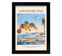 Lámina poster de Sueño causado por el vuelo de una abeja Cuadros decorativos para tu hogar. Estampados de arte de pared. Impresiones de pared estética inspiradas en Salvador Dali A4 con marcos negros