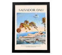 Lámina poster de Sueño causado por el vuelo de una abeja Cuadros decorativos para tu hogar. Estampados de arte de pared. Impresiones de pared estética inspiradas en Salvador Dali A3 con marcos negros