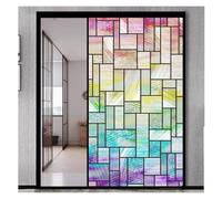 LáMina Privacidad Ventana Adhesivo estático for Puerta de Vidrio con patrón de celosía de Colores, Anti-UV, Estilo Iglesia, for privacidad(Color 1,60cmx120cm)