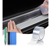 Lámina Protectora autoadhesiva para Coche, Moto, Bicicleta, Foneso Lámina de Vinilo holográfica láser Gris, Alta Transparencia con autoreparación (Blanco Transparente, 900X5CM)