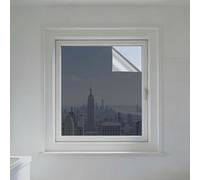 Lámina Protectora Solar para Ventana 115 x 160 cm Anti UV Anti Calor Unidireccional Vinilo para Ventanas Efecto Espejo No Pegamento para Hogar Oficina Tienda, Gris Plata