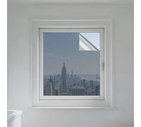 Lámina Protectora Solar para Ventana 95 x 270 cm Anti UV Anti Calor Unidireccional Vinilo para Ventanas Efecto Espejo No Pegamento para Hogar Oficina Tienda, Plata de Doble Cara