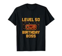 Lámina Retro para Videojuegos Level 50 Birthday Boss Camiseta