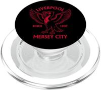 Lámina roja de tamaño Grande con Forma de pájaro con Forma de hígado de Liverpool Mersey City Desde 1207 PopSockets PopGrip para MagSafe