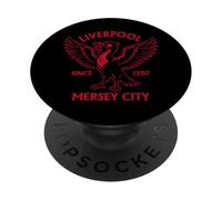 Lámina roja de tamaño Grande con Forma de pájaro con Forma de hígado de Liverpool Mersey City Desde 1207 PopSockets PopGrip Adhesivo