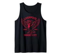 Lámina roja de tamaño Grande con Forma de pájaro con Forma de hígado de Liverpool Mersey City Desde 1207 Camiseta sin Mangas