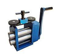 Laminador 3 '' Combinación manual Laminadora Máquina DIY Fabricación de joyas Prensador Rodillo Relación de engranajes 1: 4 Manivela manual Joyeros Joyería Artesanía Herramienta de prensa