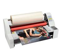 Laminadora de calidad comercial para laminación en caliente/frío de películas PTE con pantalla LCD, modo de laminación a una o dos caras, rodillos de alta resistencia para uso escolar, de of
