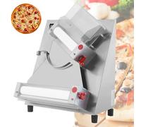 Laminadora de masa de pizza comercial de 3 a 15 pulgadas, prensa eléctrica de 370 W con grosor ajustable, máquina laminadora automática de acero inoxidable for hacer pizzas, pan y pasta.